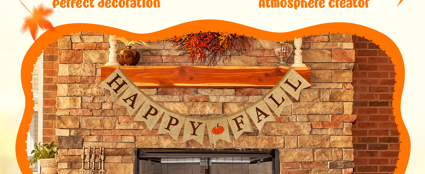 Happy Fall Pumpkin Burlap Banner