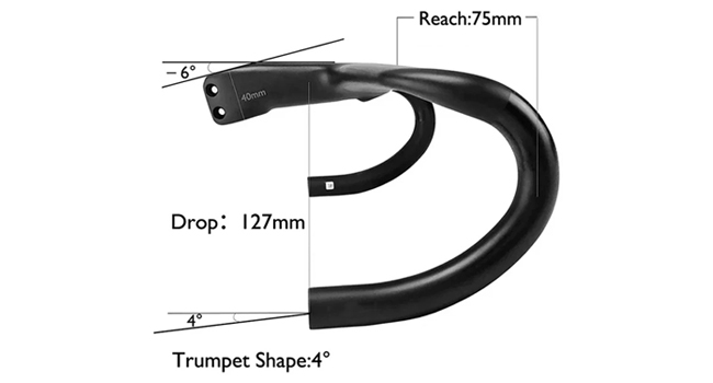 一体型カーボンハンドル アルミマウント付き 38cm 一体型カーボンハンドル アルミマウント付き 38cm ハンドル