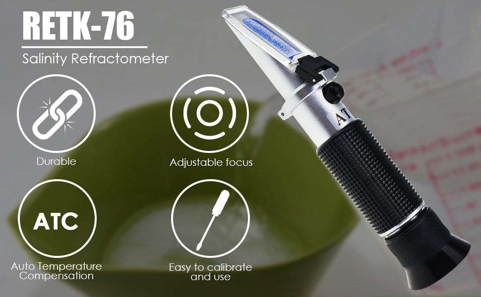 TekcoPlus Salinity Refractometer ATC 028, 0280 PPT of NaCl