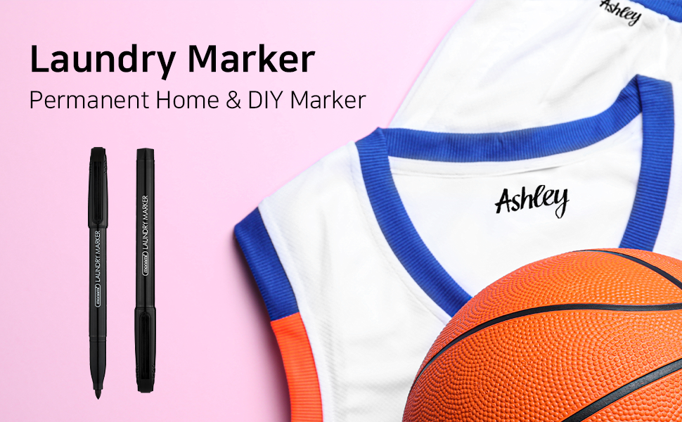 Monami Laundry Markers, Black, Fine Nib (1.7mm) Fabric