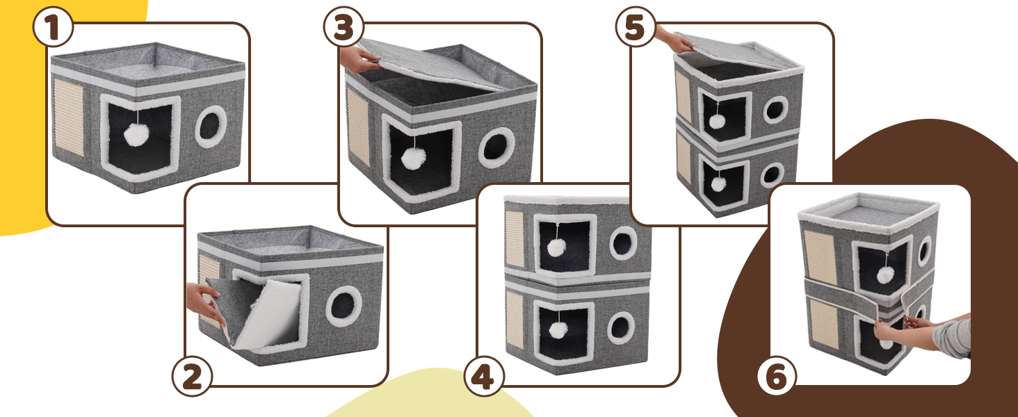 三层折叠可拆卸猫窝
