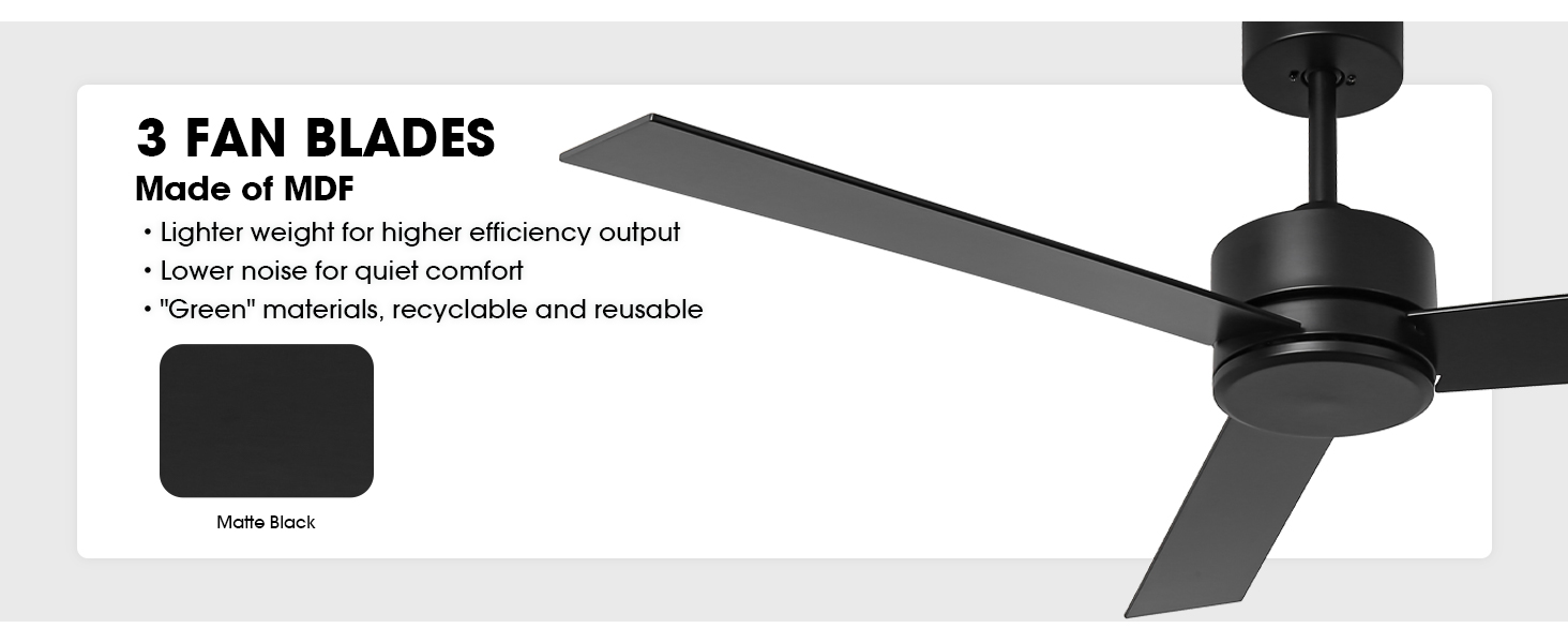 CEILING FAN WITH 3 BLADES