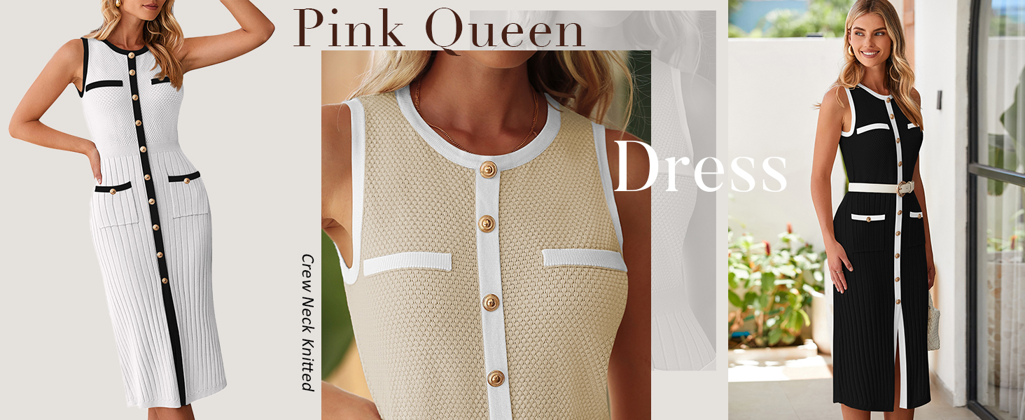Pink Queen Spring Dress for Women