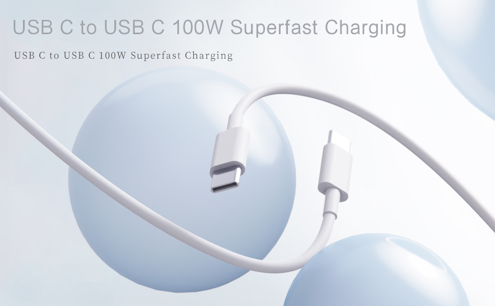USB C to USB C Charger Cable, Type C 100W Fast Charging Cable 2Pack