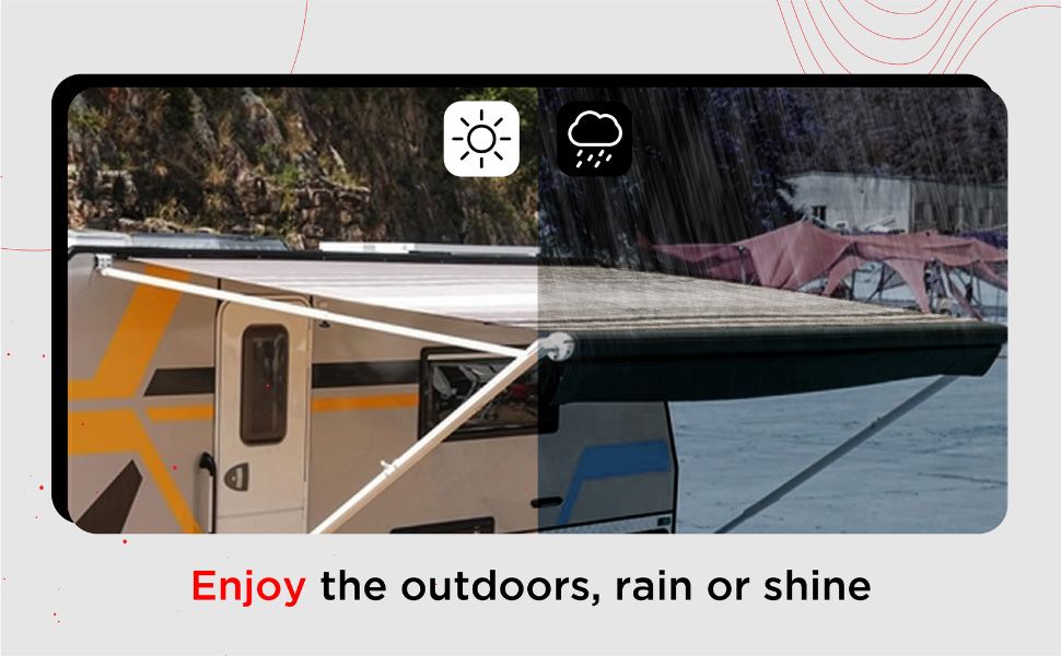 ALEKO RV Awning 16x8 Manual Crank Retractable Kit