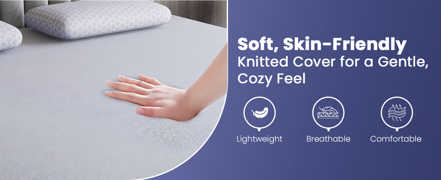 soft , skin - friendly knitted cover for a gentle, cozy feel