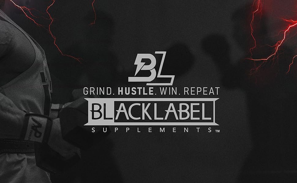 Boxer silhouette with red lightning and the “Grind. Hustle. Win. Repeat.” tagline and brand logo