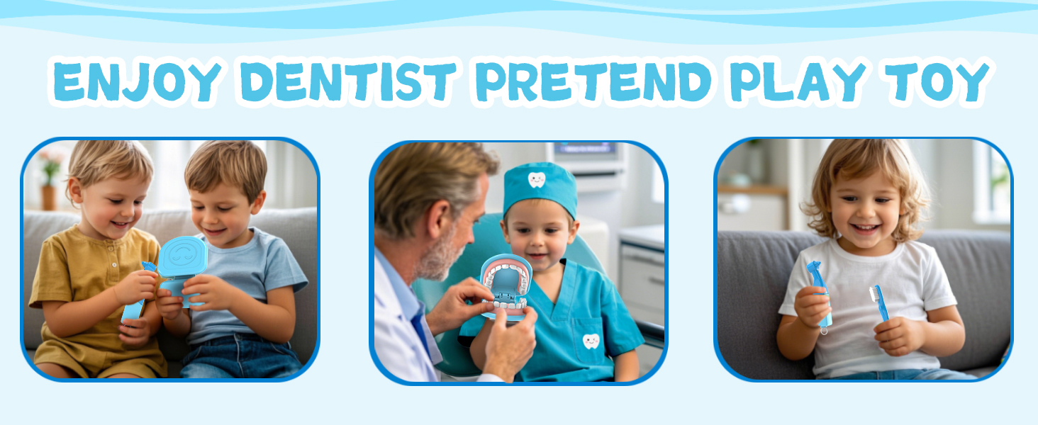 dentist play set for toddles 3-5 doctor kit toy gifts girls boys kids 2 3 4 5 pretend play dental