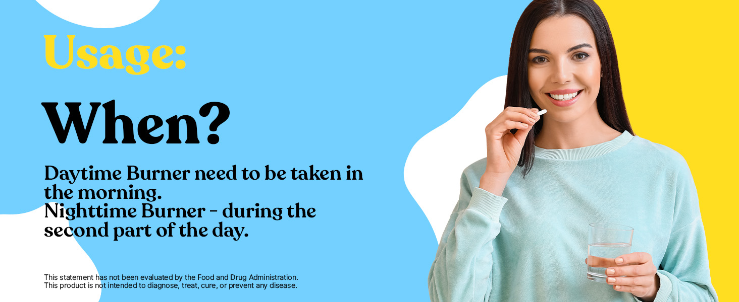 ColonBroom Day & Night Burner Supplements, Pills for Women