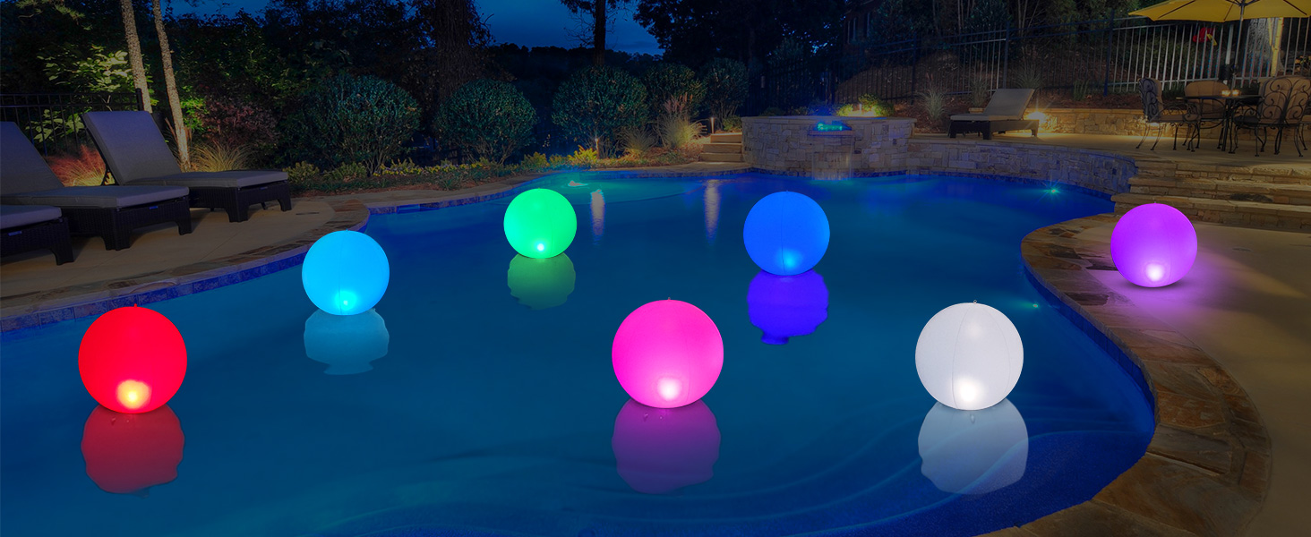 Cootway Solar Floating Pool Lights, 14 Inch Color Changing