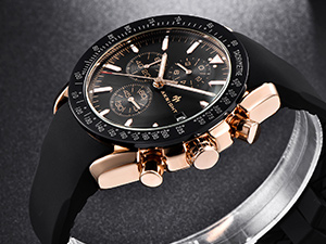 AKNIGHT Men's Wrist Watches Chronograph Beater Silicone Strap Timepiece Casual Watch for Men