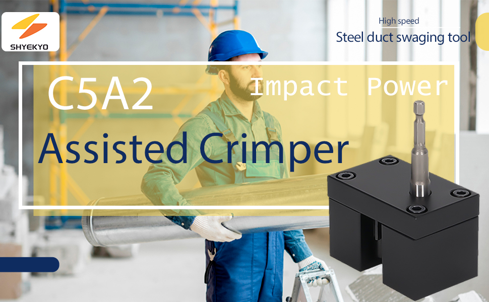 C5A2 Impact Power Assisted Crimper, High Speed Steel Duct Swaging Tool