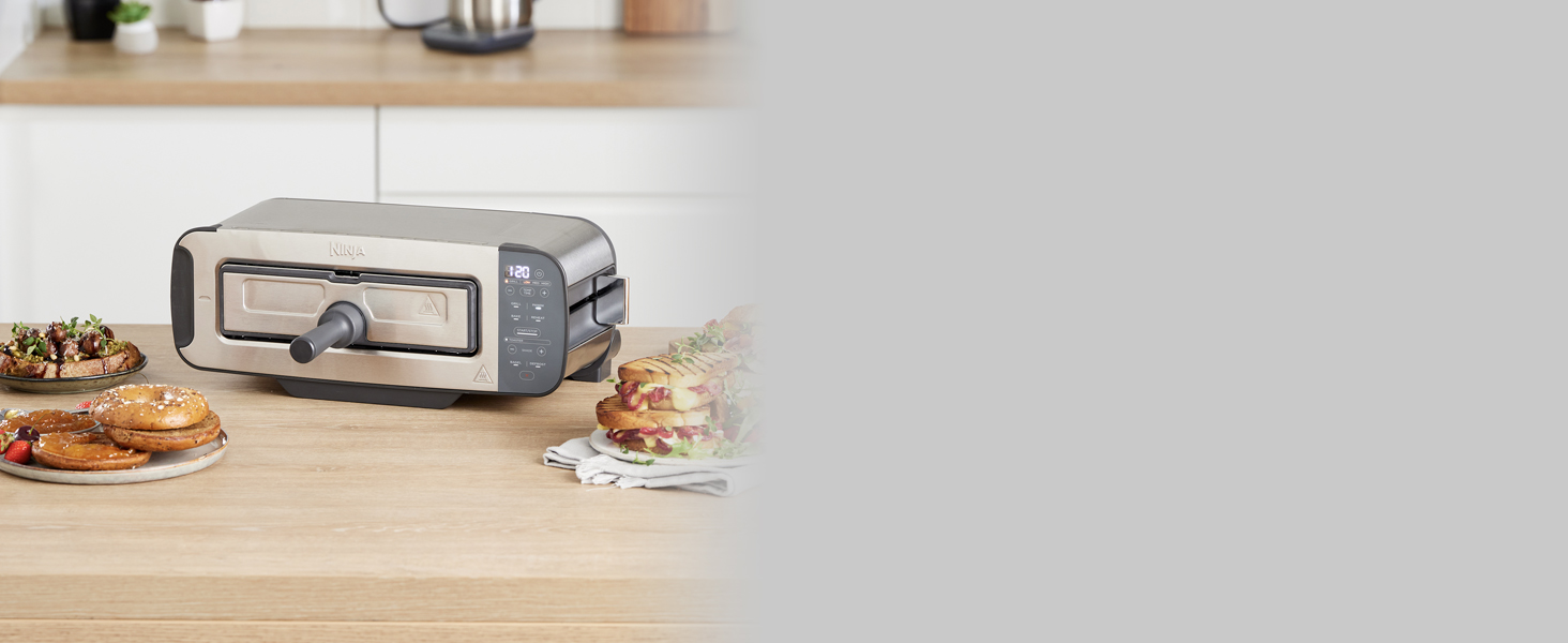 Ninja Foodi 3en1, GrillePain, Grill et Pressepanini, 7 Fonctions de Cuisson, inclut un
