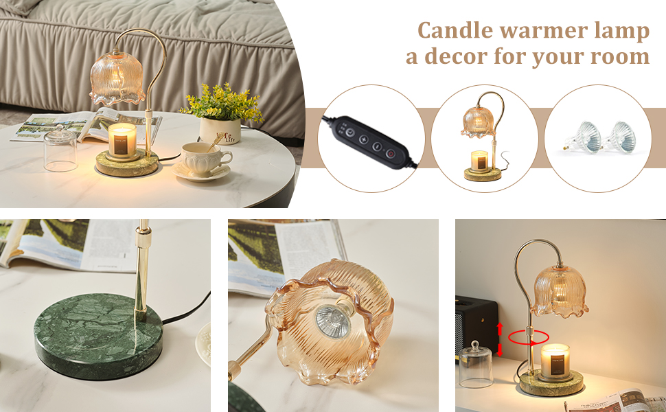 Tonyang.luu Marble Candle Warmer for Home Decor, Candle