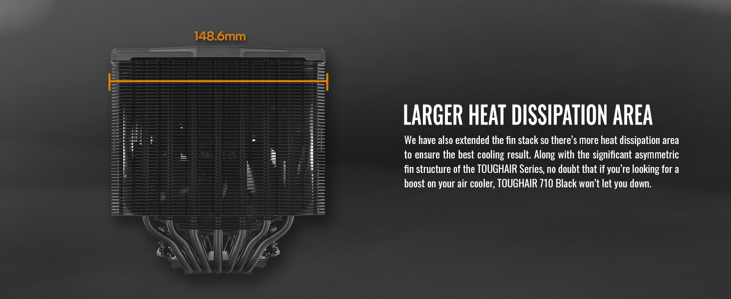 TOUGHAIR 710 Black CPU Cooler - Larger Heat Dissipation Area