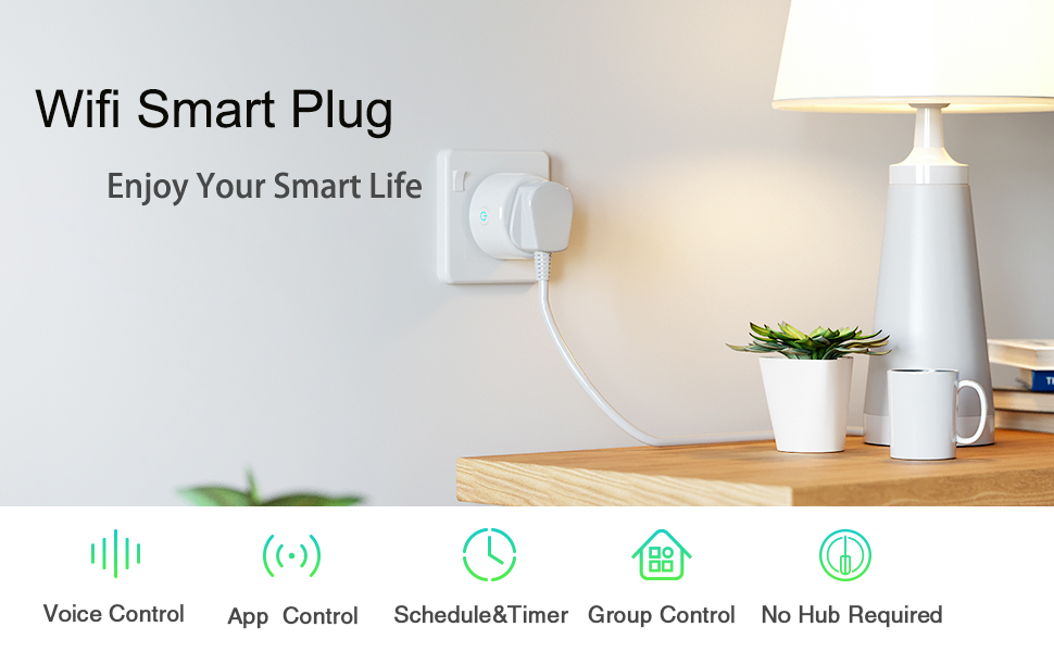OHMAX Smart Plug, Energy Monitoring Smart Wifi Plug Compatible with