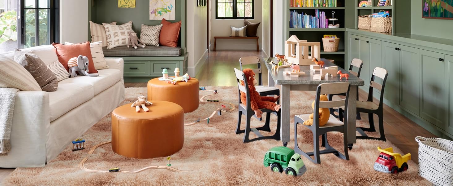 dark grey fluffy rug