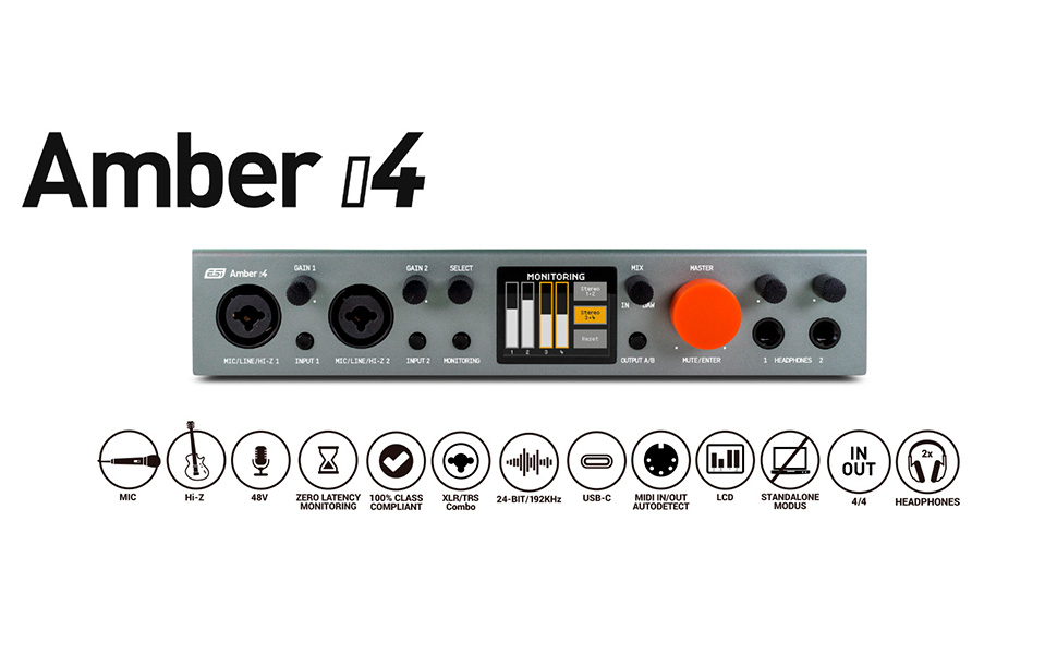 Amazon | ESI Amber i4-24 bit/192 kHz対応 4イン/4アウト USB-C