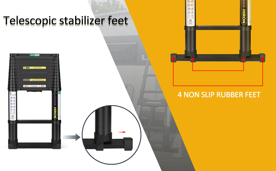 Telescoping Ladder 16 FT for Home Aluminum Extension Folding Ladder RV