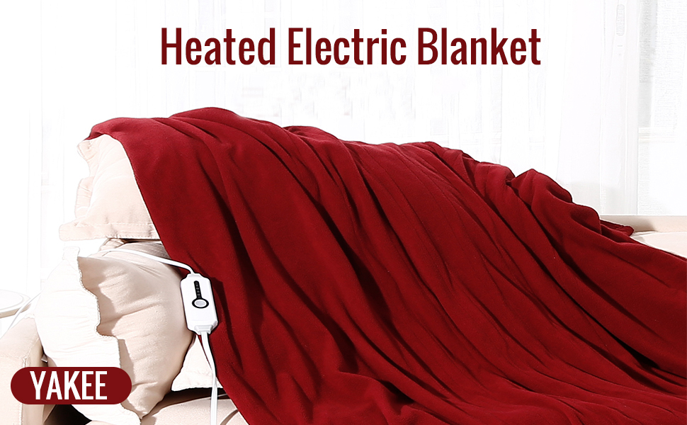 Heated Blanket, Electric Blanket Twin Size 62"x84" with 4