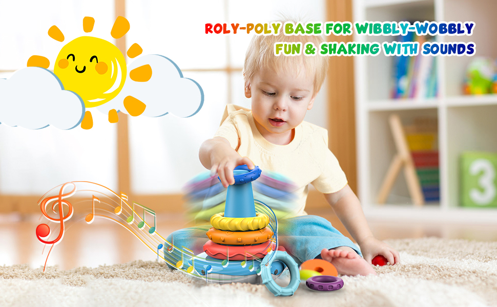 Baby Sensory Montessori Toys for 1 Year Old Boy, Stacking