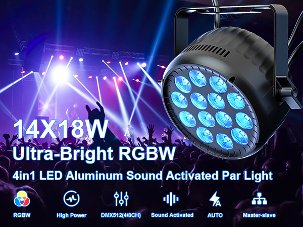 Amazon.com: ZEMOJ Par Lights RGBW 4in1 14X18W LED Stage