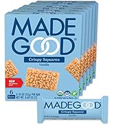 MadeGood Crispy Squares, Vanilla (36 Count) Gluten Free Snacks