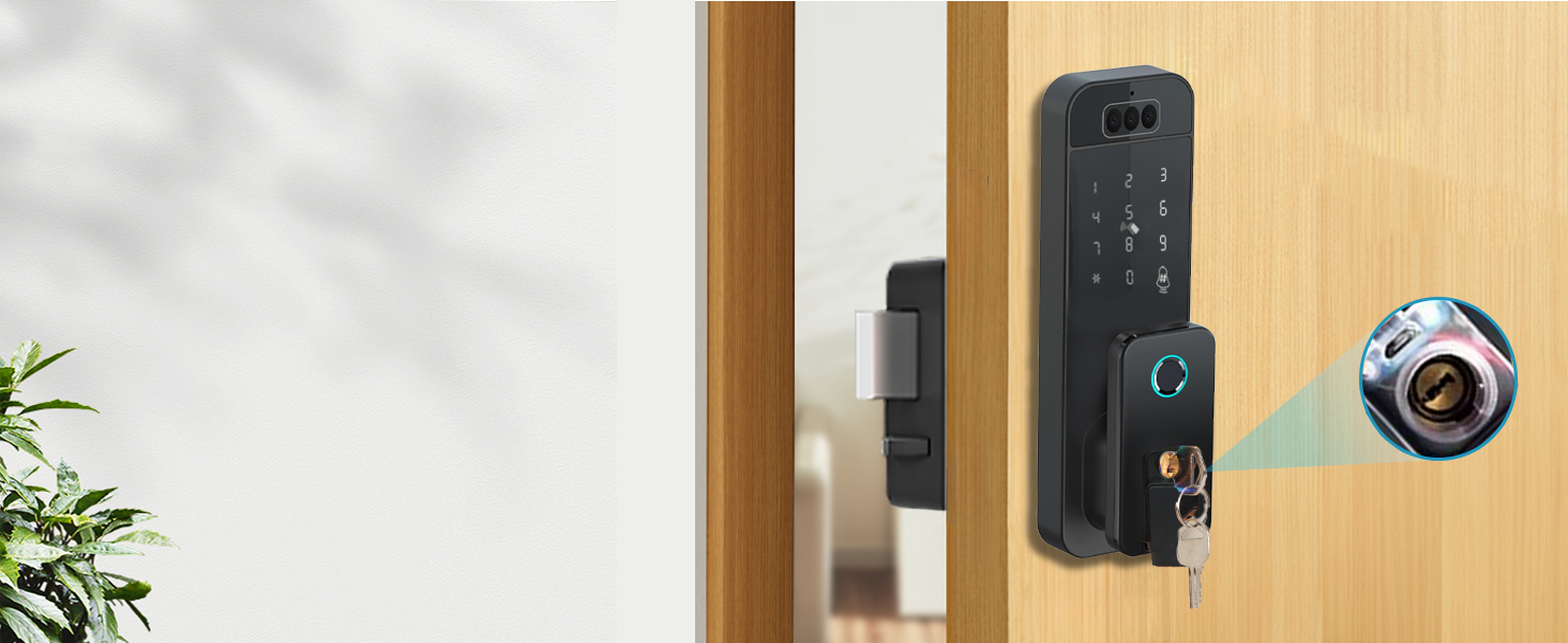 Smart Door Lock, Keyless Entry, Physical Key, Mechanical Key, Backup Key, key, Traditional Key