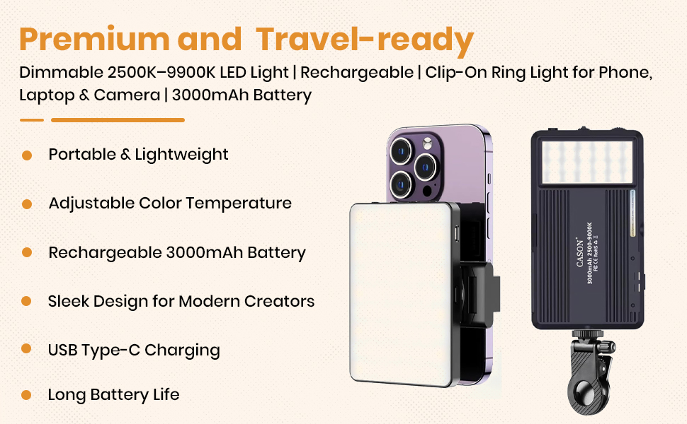 SPN-JGSP Cason 2-in-1 Portable Light for Video Shooting &amp; YouTube