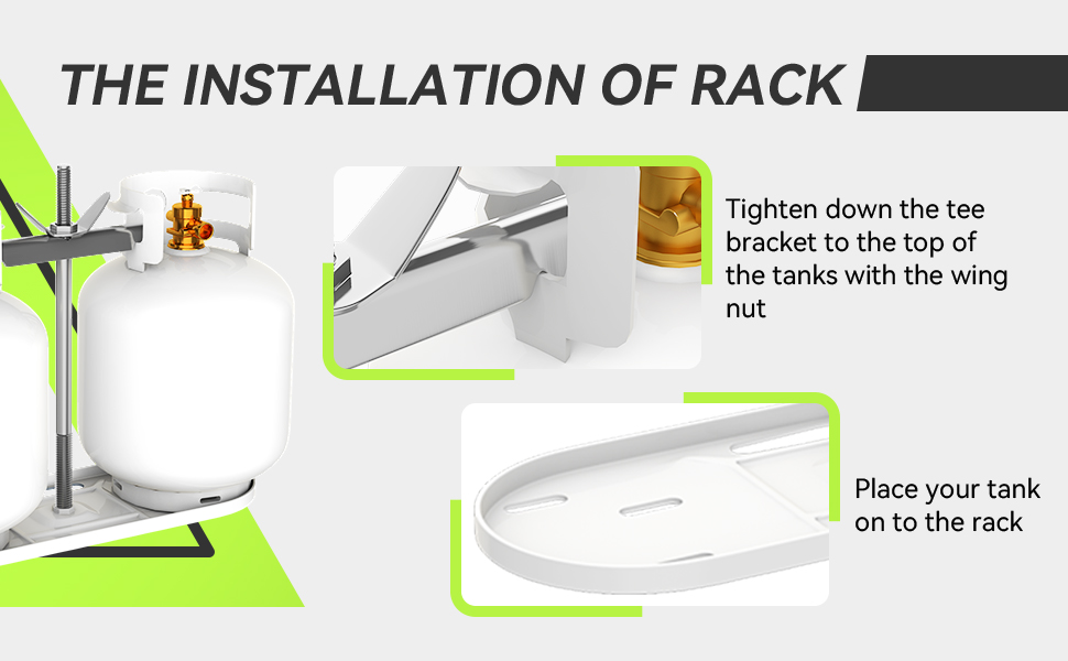 RVMATE RV Dual Propane Tank Mounting Rack for 30 lbs Tanks