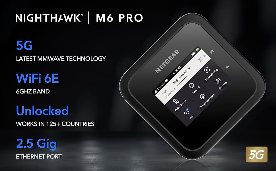 NETGEAR Nighthawk M6 Pro 5G mm Wave WiFi 6E Mobile Hotspot