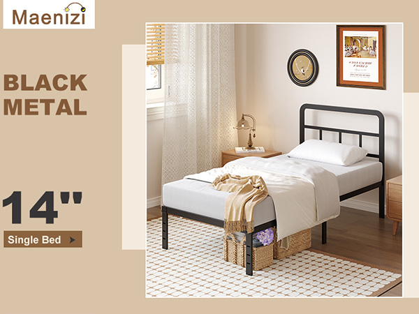 yc 樣-XL Maenizi Twin XL Bed Frames with Upholstery Headboard, 14