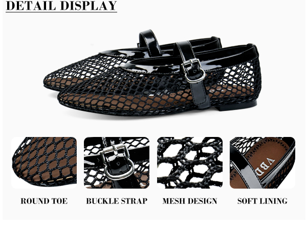 Amazon.com | VBDB Leopard Mesh Ballet Flats for Women Rounde