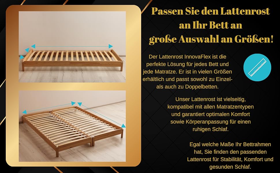 Lattenrost in viele Größen, Kompatibel, Stabil & komfortabel, Optimale Körperanpassung