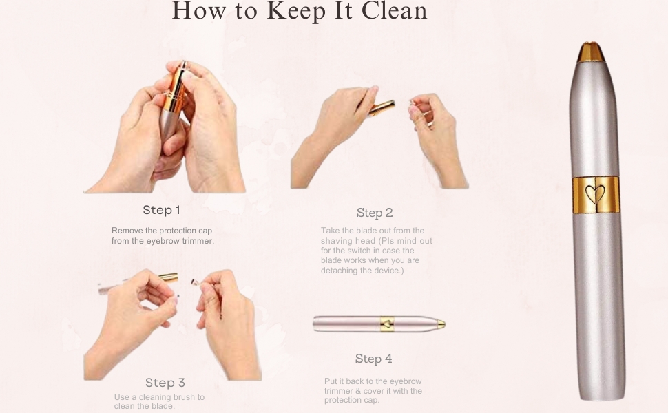 eyebrow trimmer, cleaning steps, beauty tool maintenance, personal care, grooming