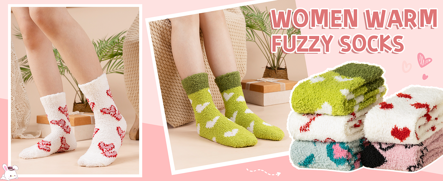 WEVIAS Womens Fuzzy Socks Slipper Fluffy Comfy Cozy Winter Soft Warm Fleece Cabin Plush Sleep Socks