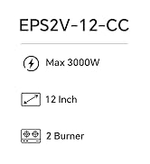 Ranein Electric Cooktop with 2 Burners, 12 inch 3000W 240V Ceramic Panel Electric Cooktop, Multip...