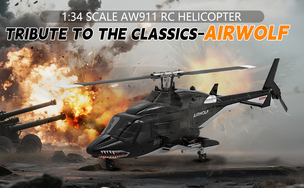 Amazon.com: Razordon WOLFBUSH AW-911 Air-Wolf RC Helicopter