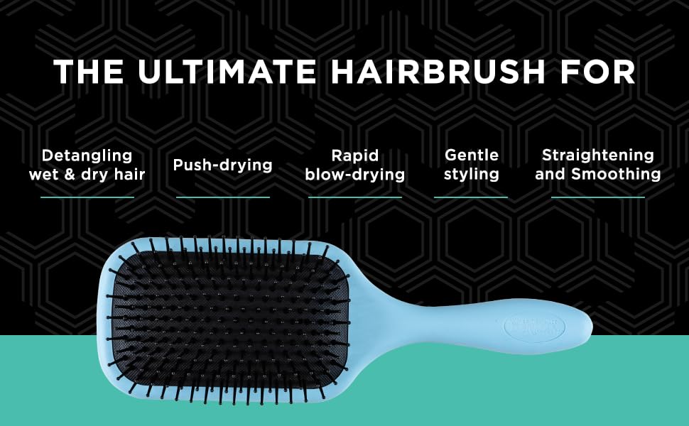 Denman (Blue) Large Paddle Cushion Hair Brush for Blow Drying