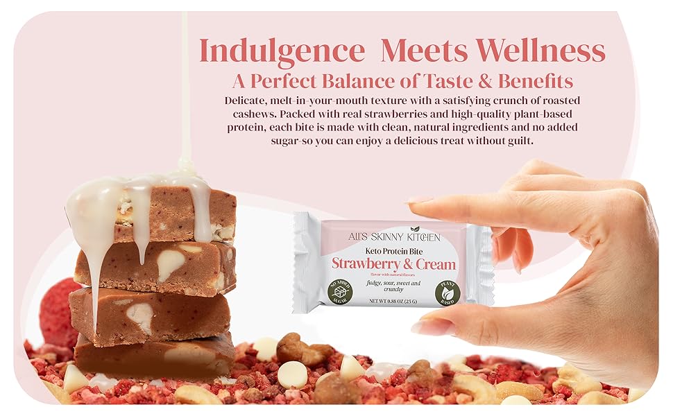 Ali’s Skinny Kitchen Keto Protein Bites Strawberry & Cream