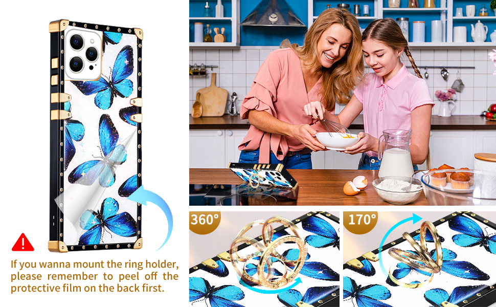 Loheckle for iPhone 15 Pro Max Case for Women Girls Teens Designer Square Fashion