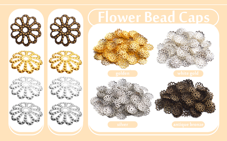 flower shape bead caps