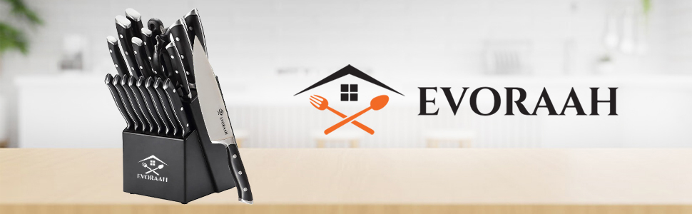 EVORAAH 19 Piece Knife Block Set