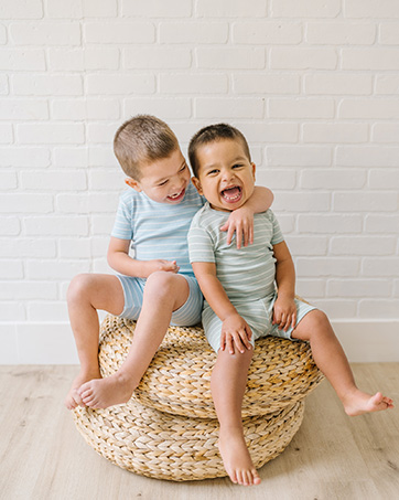 moimoln toddler stripe viscose modal cotton gift pajamas boys girls sibling soft