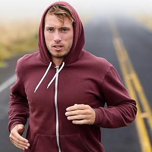 Mens Fleece Hoodie Gym Sports Workwear Casual Zipper Jacket Joggers Hoody Sweatshirt Plain Overhead Hooded Top Black XXL