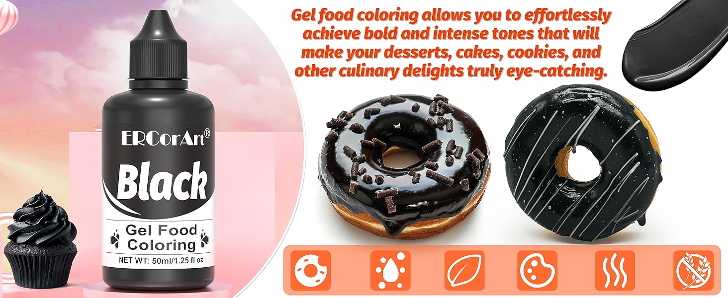 food coloring colouring gel baking powder colorant alimentaire frosting red icing black 
