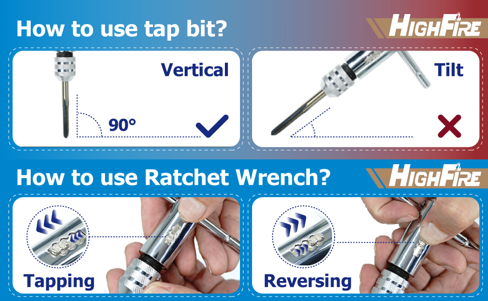HIGHFIRE 18Piece Metric Drill and Tap Set with 1 Piece THandle