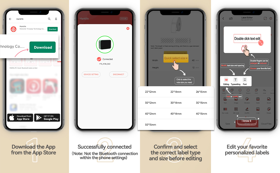 P15 2023 Upgraded Portable Label Maker Bluetooth Connection