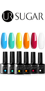 ur sugar rainbow color gel nail polish set