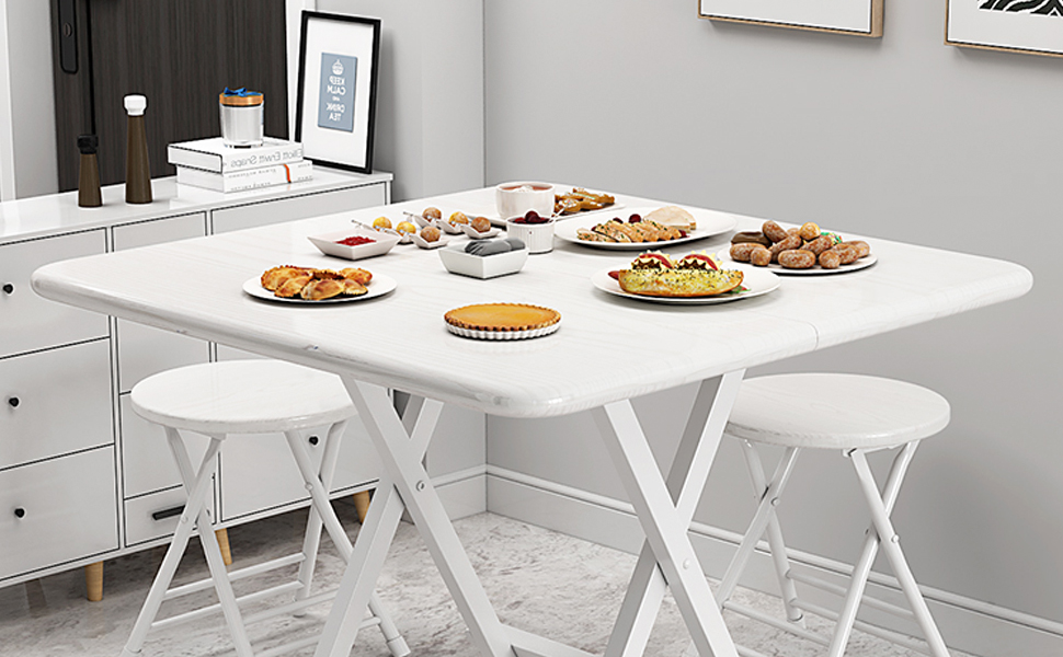 Rukulin Portable Foldable Dining Table Kitchen Table Space Saving Drop